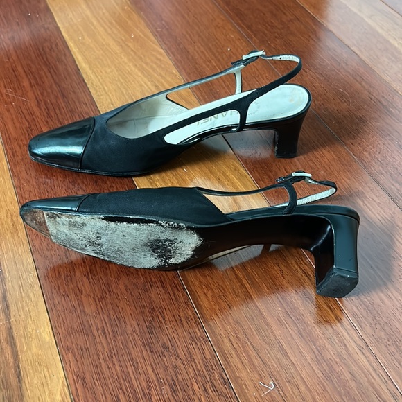 Chanel Black Slingbacks 38 AUTHENTIC - Picture 3 of 4